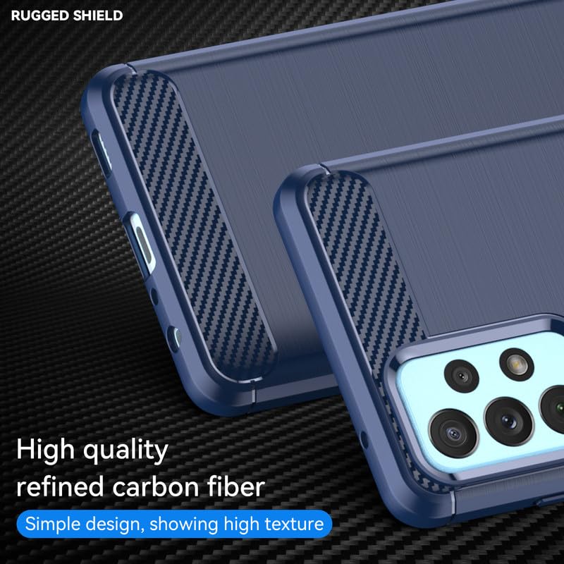 Image of Hybrid Carbon Fiber Back Case for Samsung Galaxy A72 4G / A72 5G (Blue)