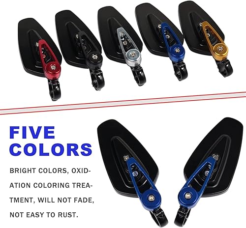 Miniatura 8 de Espejo retrovisor para motocicleta, retrovisor, color azul, antirreflejos, 78 pulgadas, 0.866 in para Kawasaki para VERSYS 1000 650 Cc 300X VulcanS