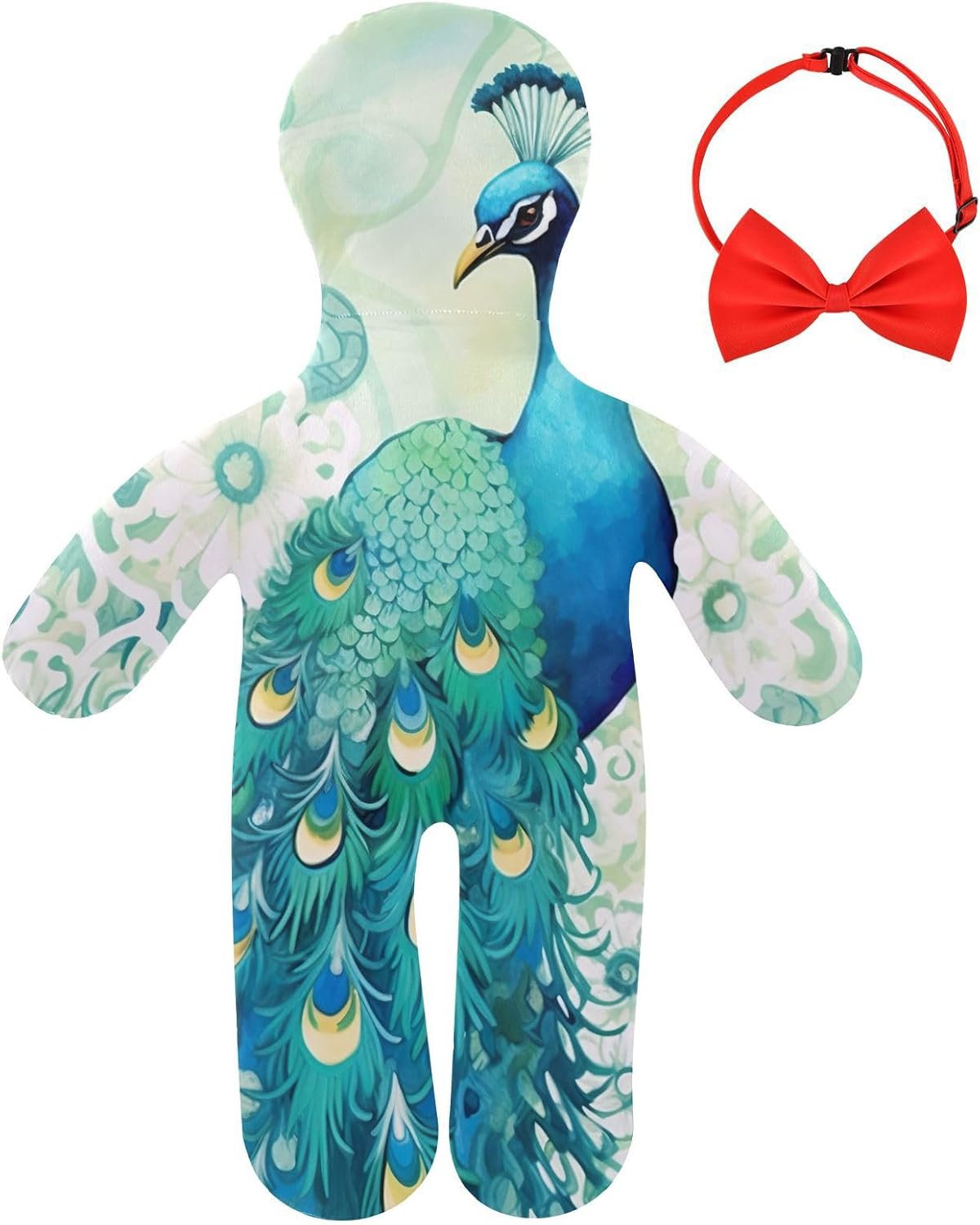 Colorful Peacock Human-Shaped Pillow Soft Body Pillows Washable Velvet Pillows for Anxiety Relief Sleeping Cuddling & Support