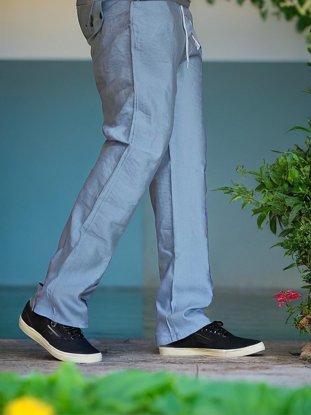 Dare & Rise Aqua Light Blue Unisex Franklin Premium Cotton Trouser 1