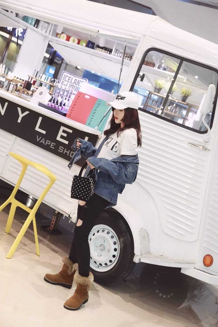 CROSSBABY Women?s Quilted Snow Boot with Waterproof Lace Up Suede Mid-Calf Outdoor Winter Deep Tread Rubber Sole