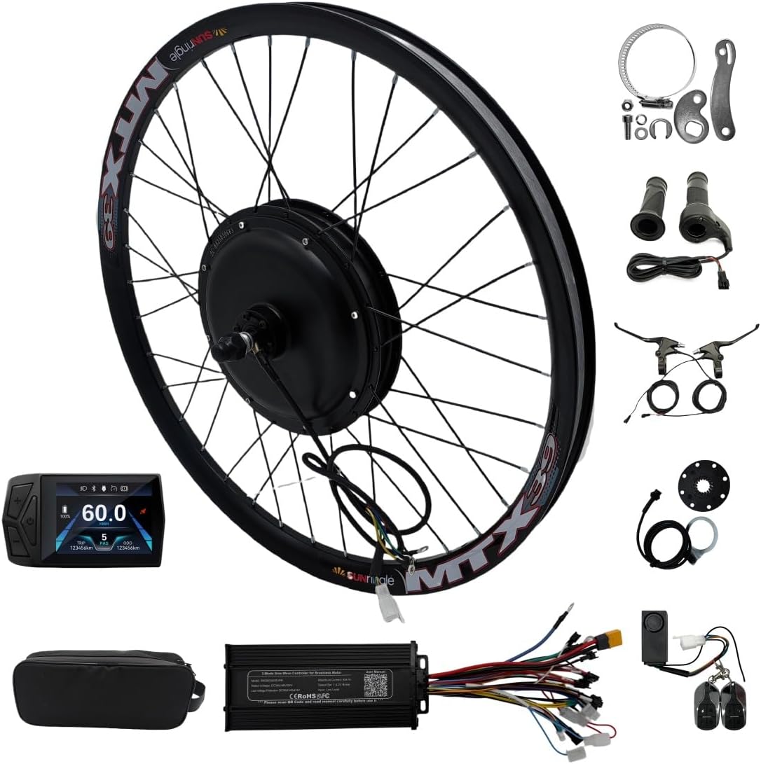 36V- 48V 1500W Rear Wheel, MTX39 Cassette Wheel 20" 24" 26" 27.5" 29" 700C, with T24 Color Display, 135mm Dropout