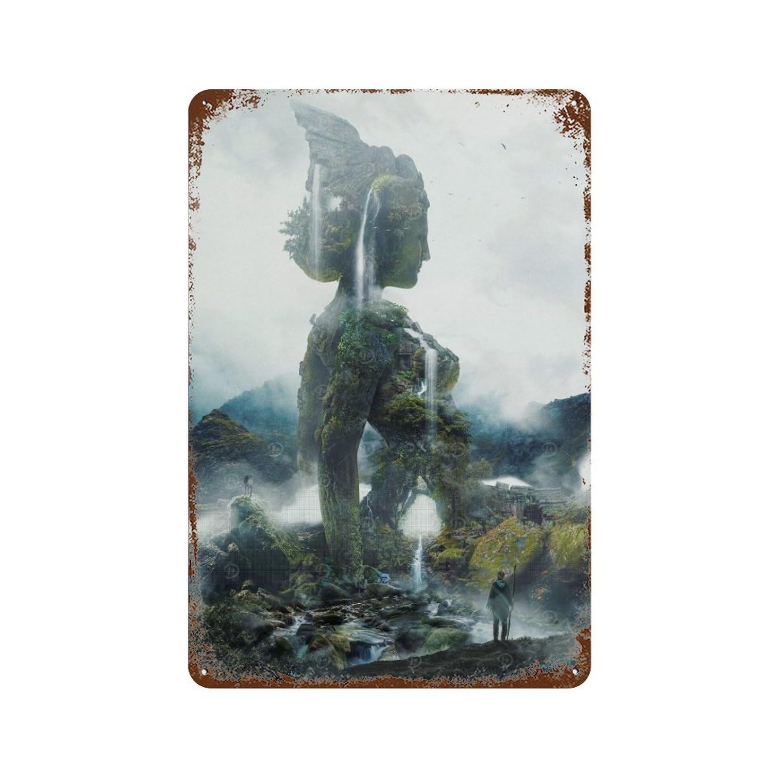 Temple to Freya Vintage Metal Tin Sign 11.8"x7.9", Ideal for Living Room, Hallway And Home Decor