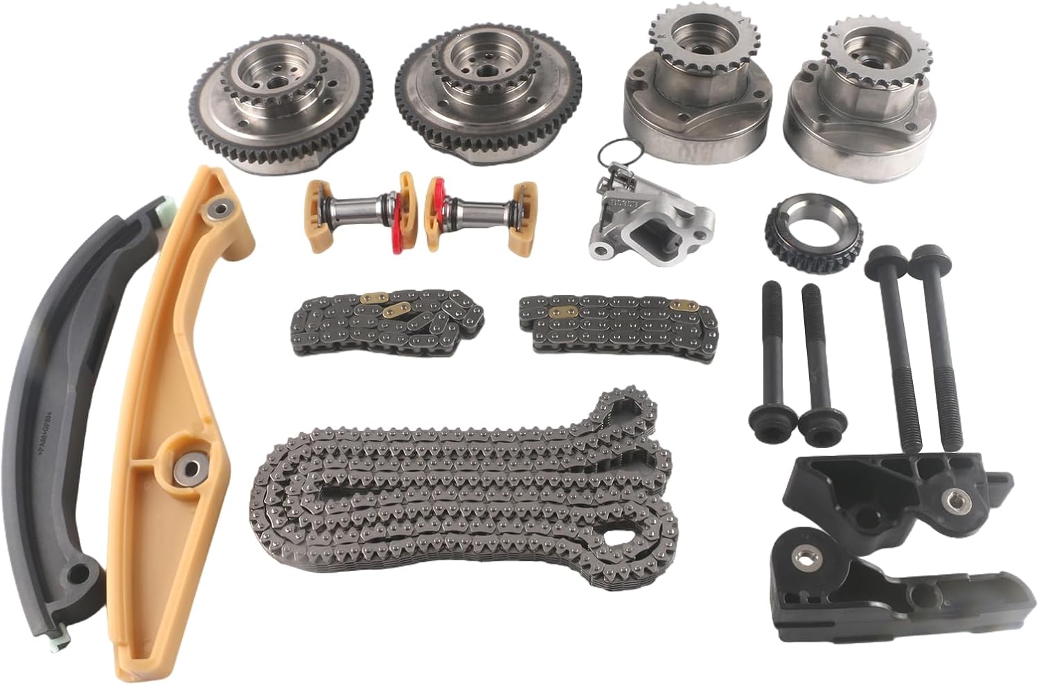 AT4Z6B274A AT4Z6L266B 90738S Engine Timing Chain Kit with VVT Cam Phaser Fits for Ford Edge Expedition Explorer Mustang/for Lincoln MKX Navigator Nautilus/for Hyundai Elantra Tuscon 2011-2020