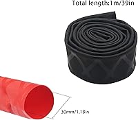 Vista 2 de Tubo termorretráctil, rojo (1.181 in x 39 pulgadas), funda antideslizante y aislante para cañas de pescar, raquetas y asas