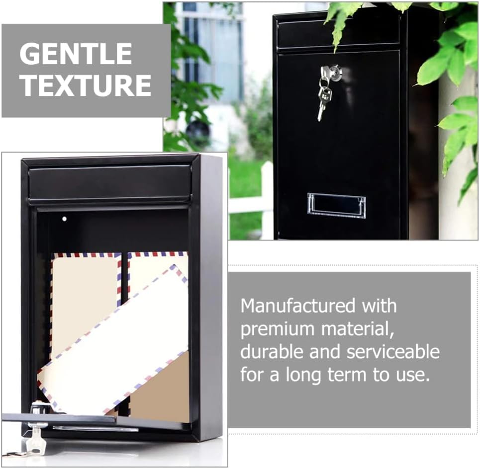 Cabilock Office Decor Wall Mount Mailboxes Letter Box: Newspaper Mailbox House Wall Decor with Lock Metal Post Box Galvanized Metal Bird Post Mailbox Lock Box