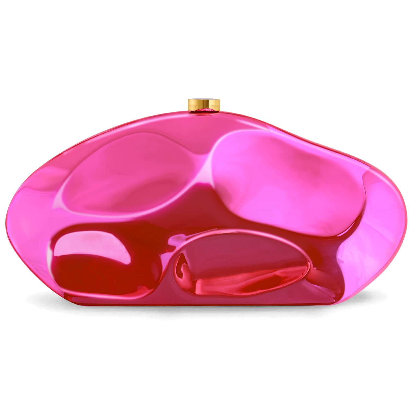 Acrylic Clutch Purse for Women Evening Bag, Irregular Shell Acrylic Purse Box Clutch with Chain for Party Wedding Prom
