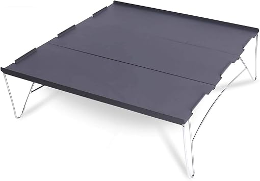 Amazon キャンプ ソロ テーブル アルミ ロー テーブル Fyparf 3枚組のテーブル 折りたたみ ミニ 組立タイプのテーブル 軽量小型で広い マットブラック 並行輸入品 Fyparf テーブル