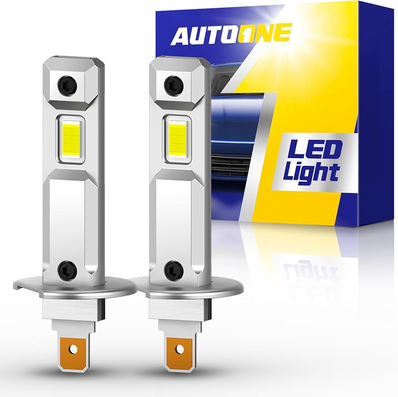 Lâmpada LED H1 AUTOONE 6500K branca para farol e neblina – Par com 2 unidades