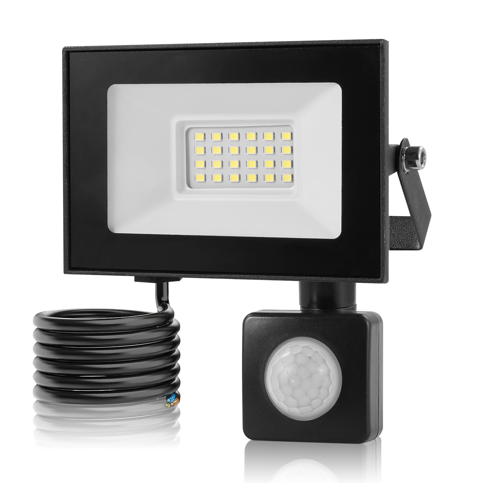 Ankishi 20W Security Lights with PIR Motion Sensor,IR Remote,3000K Daylight LED Floodlights Outdoor,IP66 Waterproof Spotlight,Ultra Thin Wall Lights for Garden Garage Yard Doorways