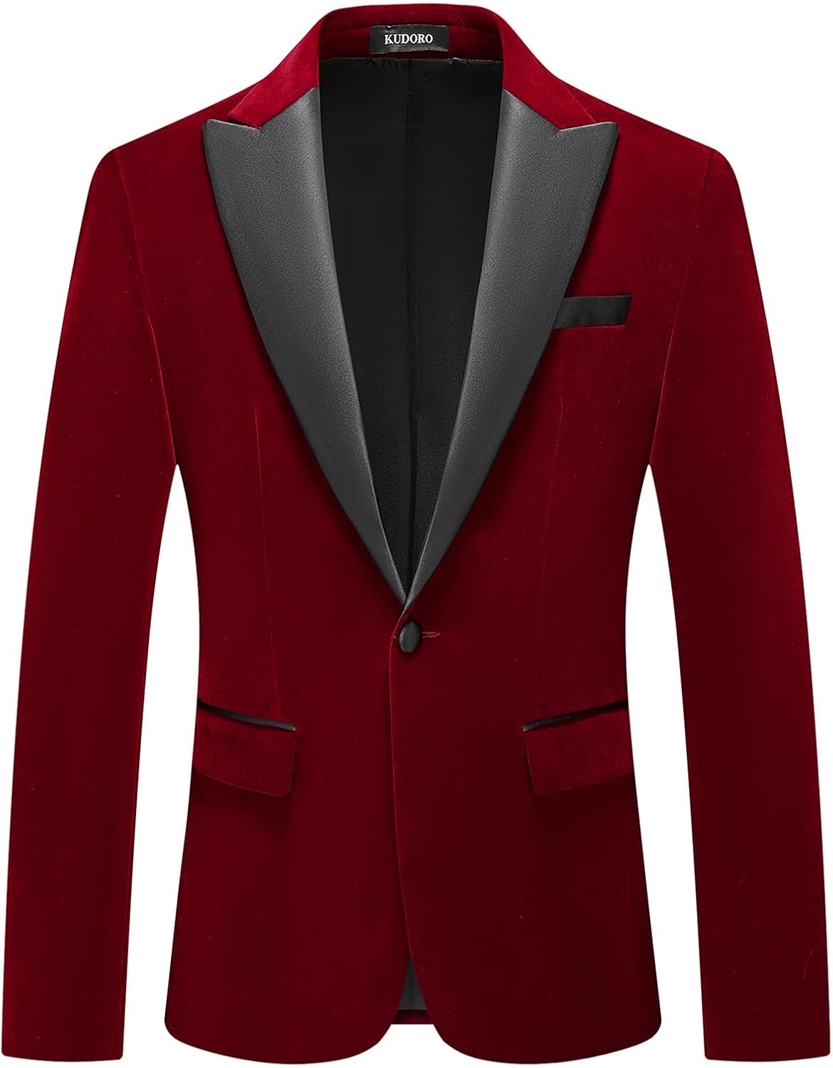 Mens Velvet 3 Piece Suits Slim Fit Peaked Lapel One Button Tuxedo Dinner Jacket Vest Pants Suit Set - Image 2