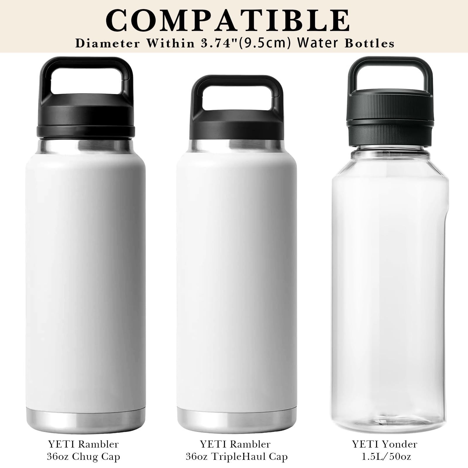 Linkidea Water Bottle Carrier with Strap Compatible with YETI Rambler Bottle 26oz/36oz - Image 3