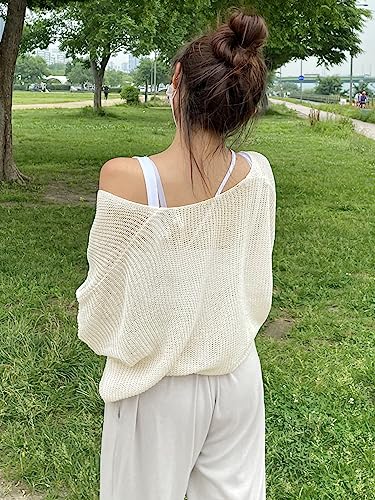 Image of Floerns Women's Drop Shoulder Tie Front Cardigan V Neck Long Sleeve Solid Sweater