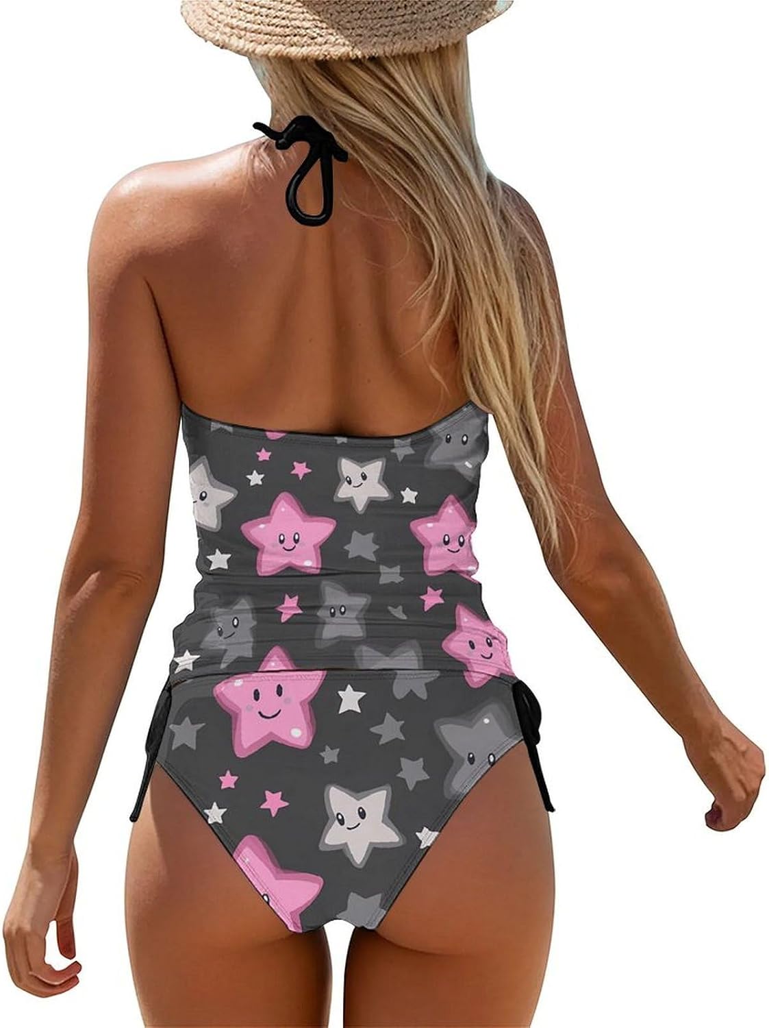 Dark Star Y2K Women Tankini 2 Piece Swim Bathing Suits | tummy control,high neck top with bottom,swimwear,swimsuits
