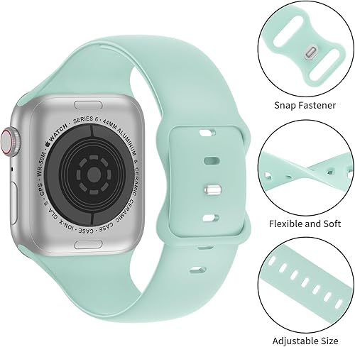 Miniatura 2 de Bandiction Compatible with Apple Watch Series 3 38mm Series 5 40mm iWatch Bands 38mm 40mm 41mm, Soft Silicone Sport Replacement Strap Compatible for