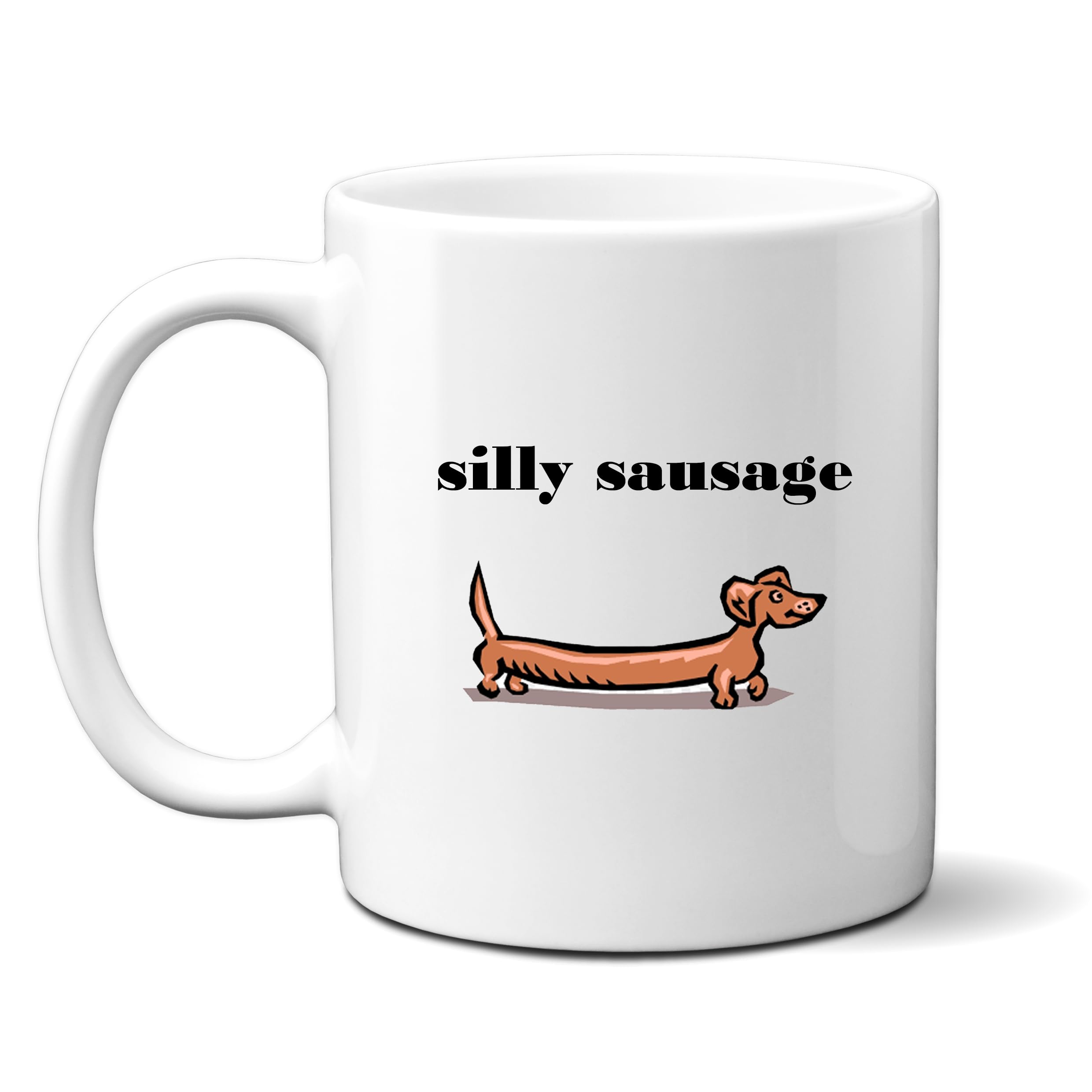 The Little Lenny Company Silly Sausage Dog Ceramic Mug, Funny Customised Birthday Gift for Her, Personalised Pet Mug, Dishwasher Safe