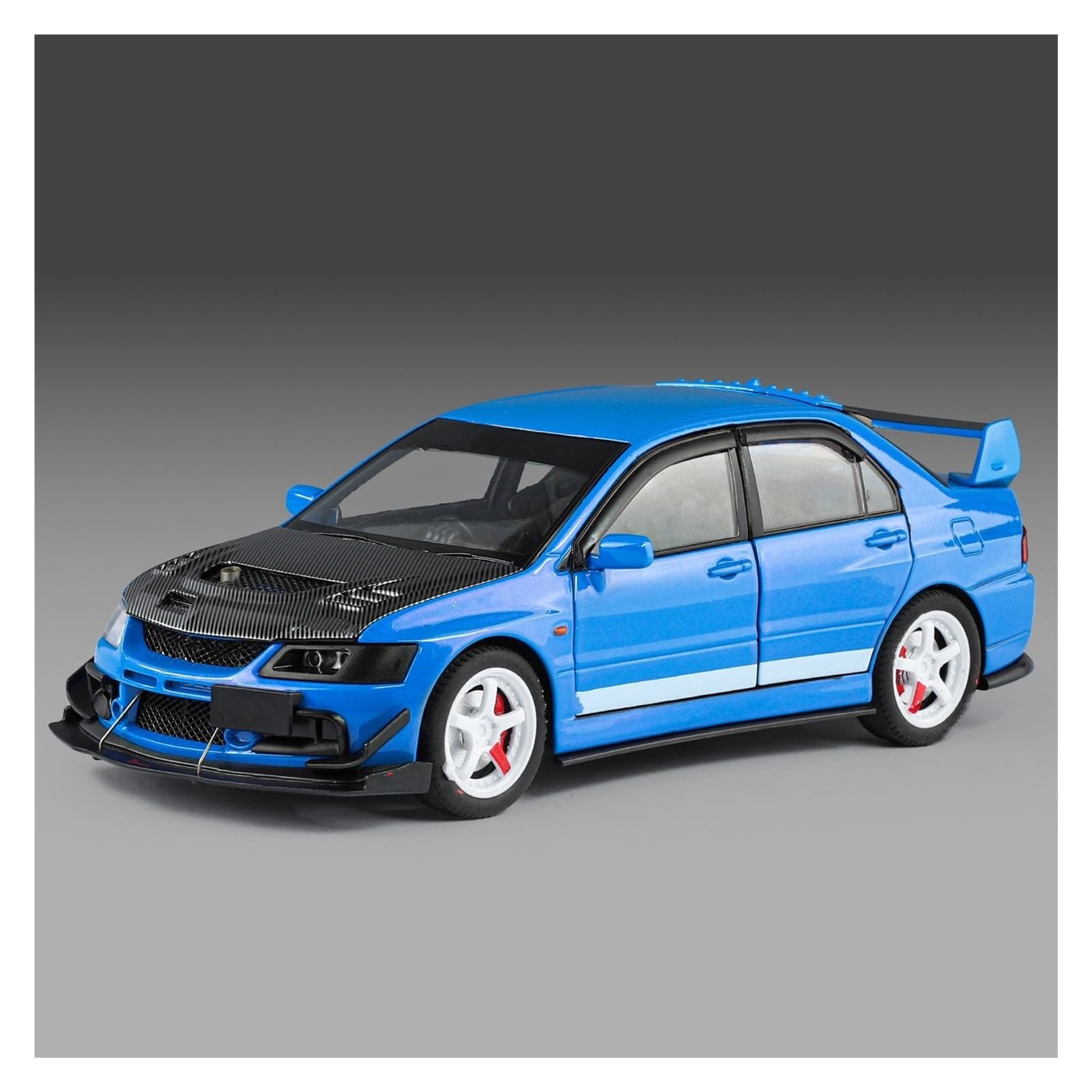 AUDSNI Die-Cast Diecast Car Model 1:24 For Mitsubishi EVO9 Alloy Metal Diecast Model Car Collections(Blue)