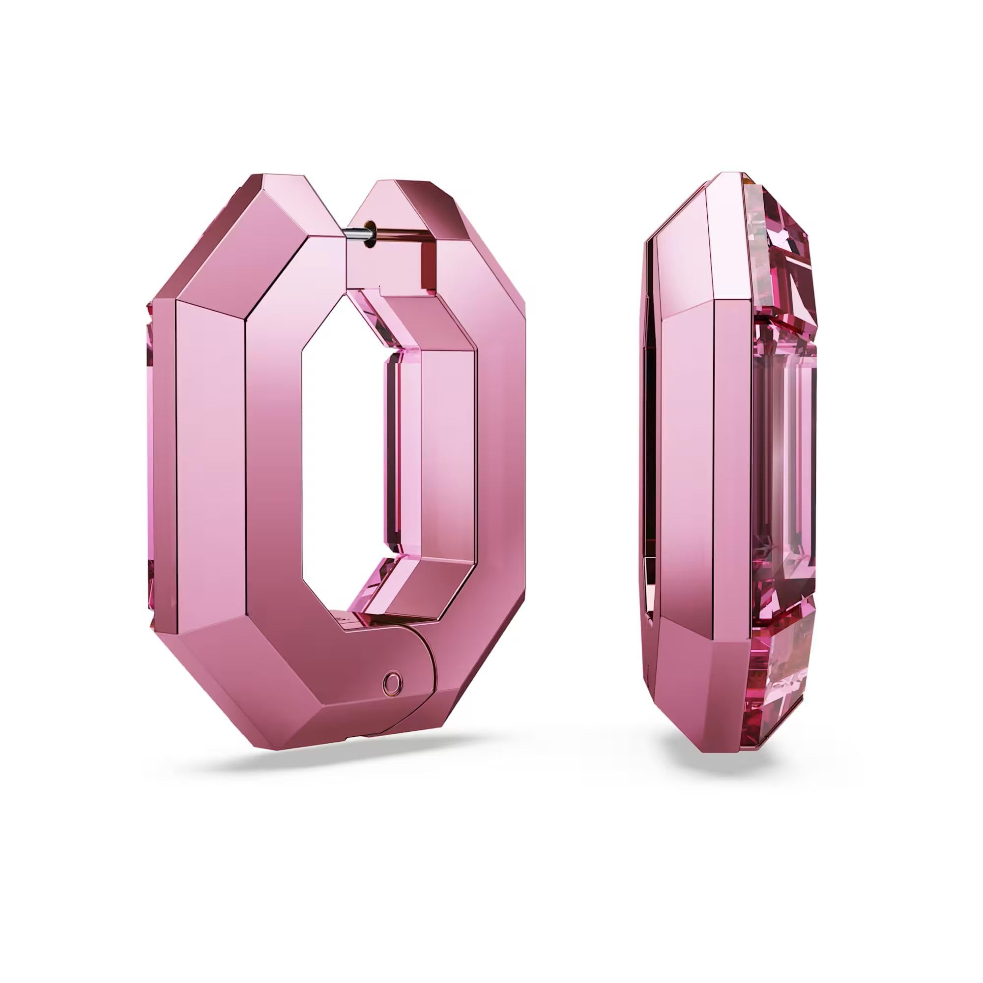 Swarovski Orecchini a cerchio Lucent, Forma ottagonale, Piccoli, Rosa