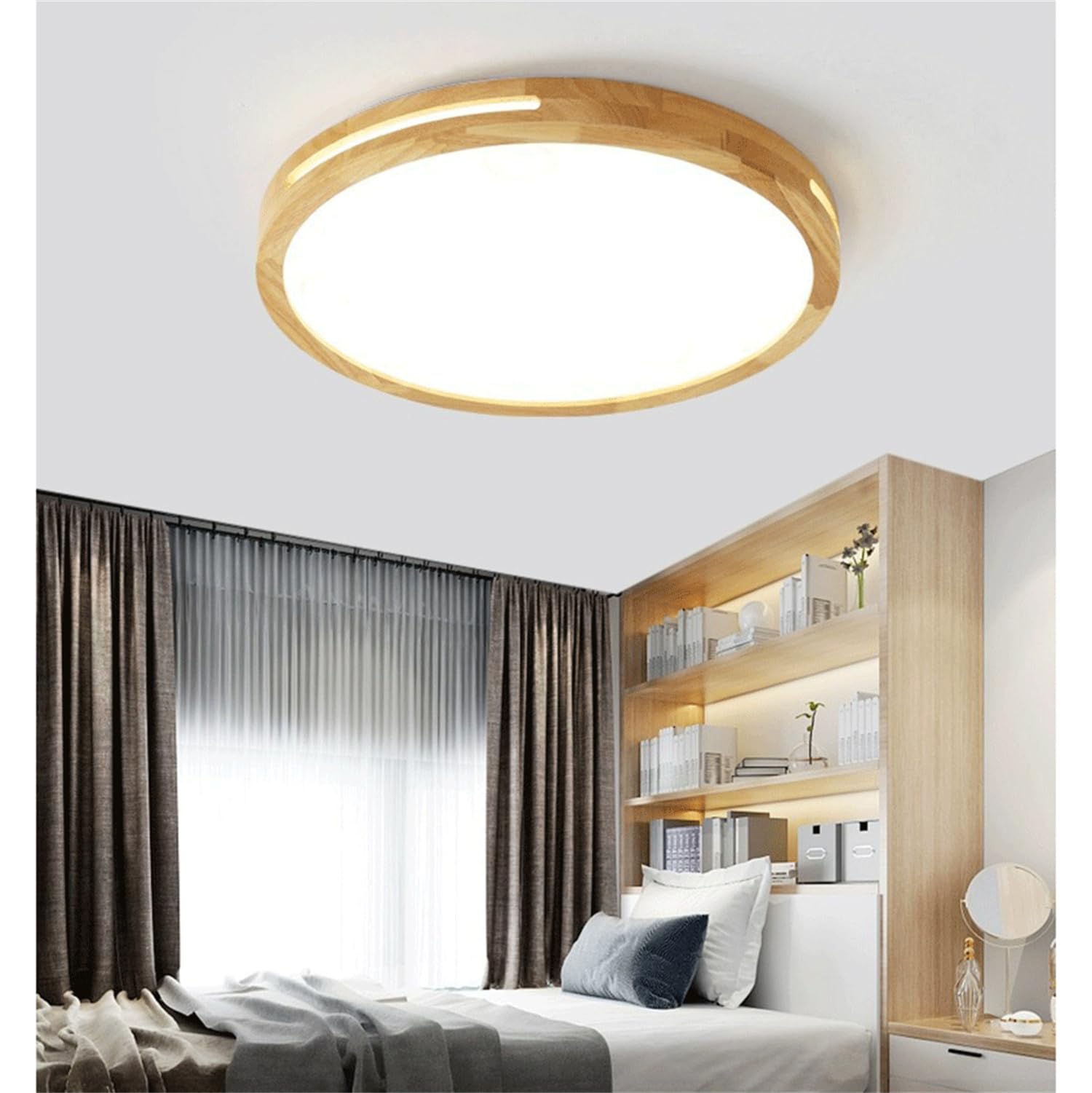 Nowa Lampa Sufitowa Drewna Chińskim Płynnie Ściemniana,sufitowym
