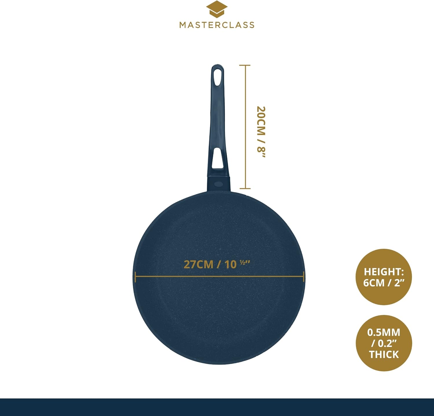MasterClass Master Class Cast Aluminium Induction-Safe Non-Stick Frying Pan, 26 cm (10"), Grey