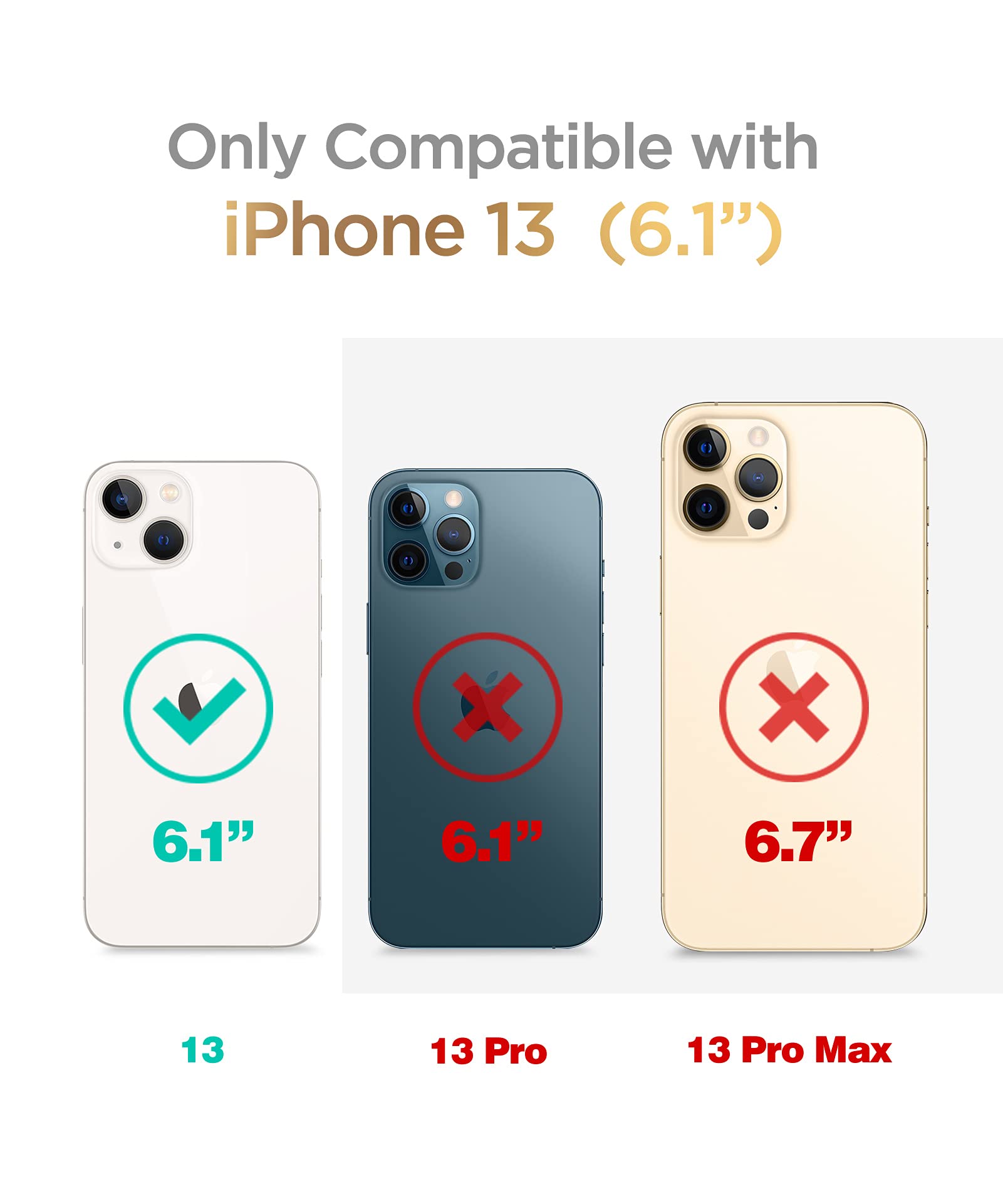 GVIEWIN Cover Per IPhone 13 Pro (6.1") | Custodia Protettiva Marmo Marrone | Antiurto Grado Militare, Ricarica Wireless - 3