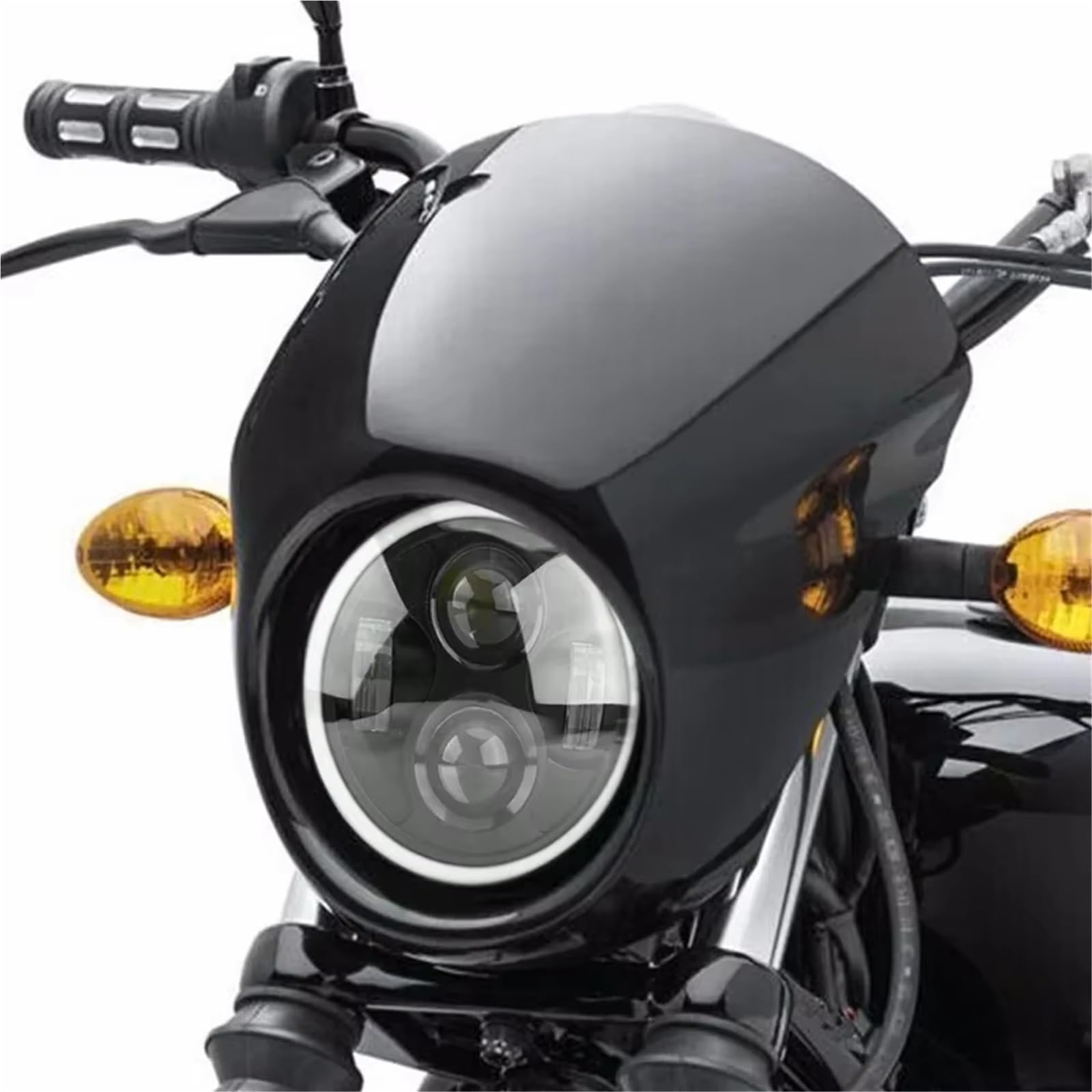 Faro Anteriore per Moto per Suzuki CG125 GN125 per FLD per Touring per Softail/Moto Universale 5.7 Pollici Fari A LED Modifica Angel Eye