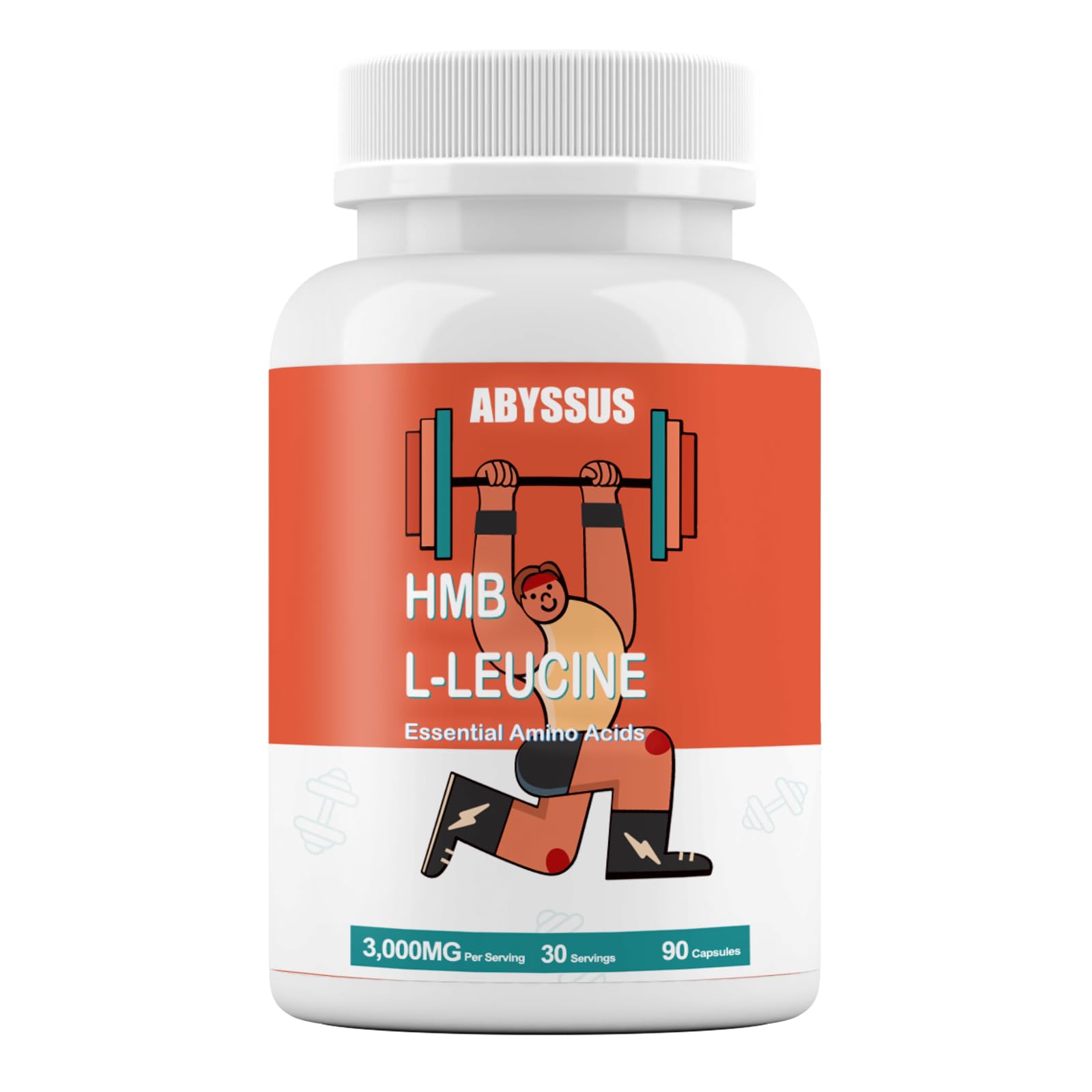 ABYSSUS Leucine & HMB Capsules, 3000mg Vegetarian Supplement