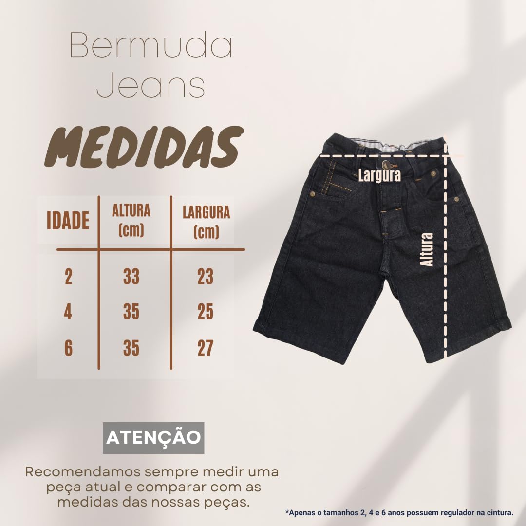Bermuda Jeans Infantil Menino, Regulador na Cintura, 2-6 Anos, Preta em promoção! Veja a oferta e mais achadinhos de Meninos 5 Hoje é o melhor dia para comprar Bermuda Jeans Infantil Menino, Regulador na Cintura, 2-6 Anos, Preta com aquele preço maroto! Promoção! Aproveite a oferta! 5