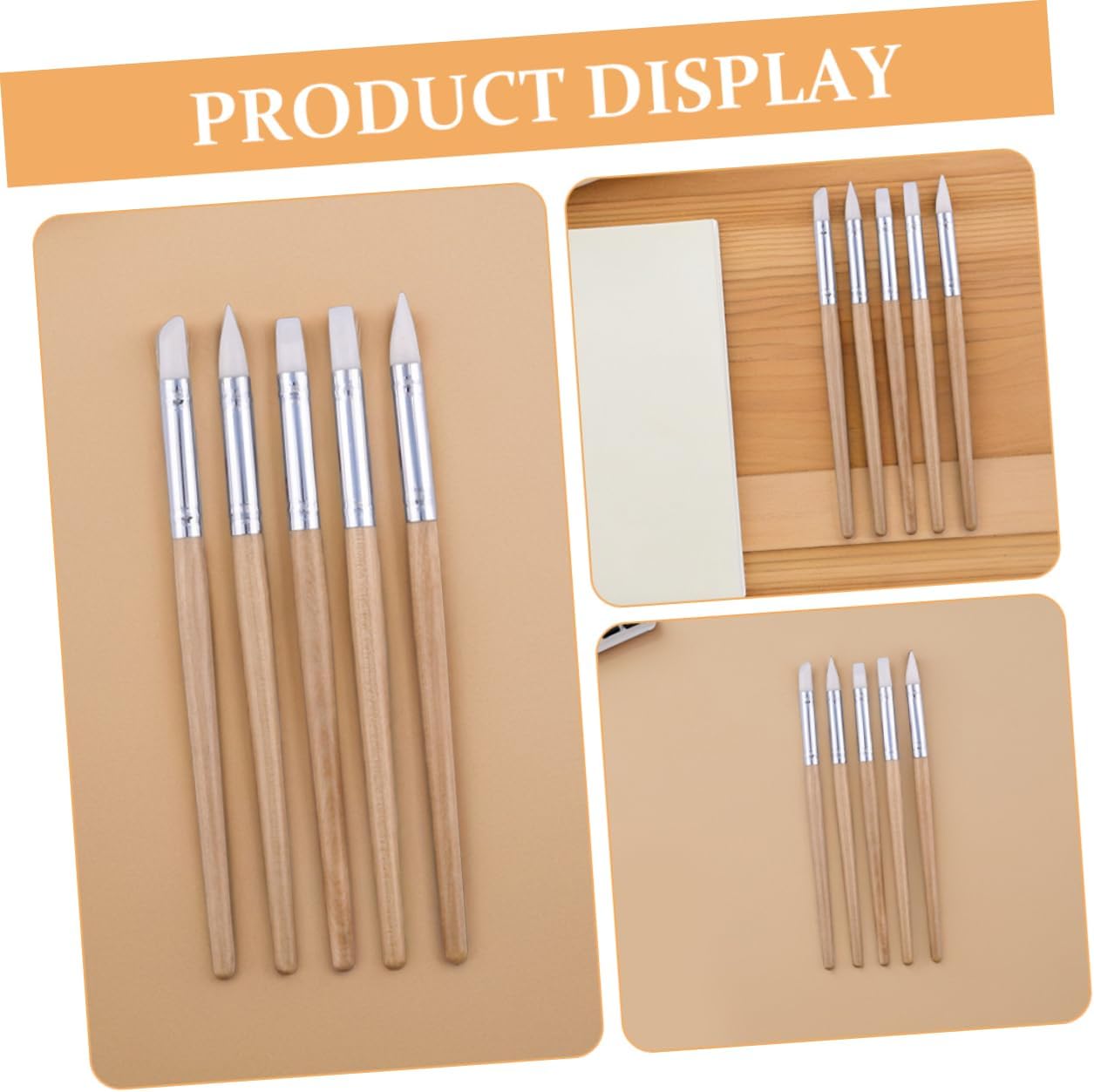 ARTIBETTER 10pcs Silicone Tip Clay Sculpting Tools Soft Head Dotting and Embossing Pens with Wooden Handle for Pottery Crafting and Modeling Projects for Students and Artists