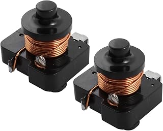 uxcell 2Pcs Coil Compressor Relay Start Relay for 1/3HP Refrigerator Black