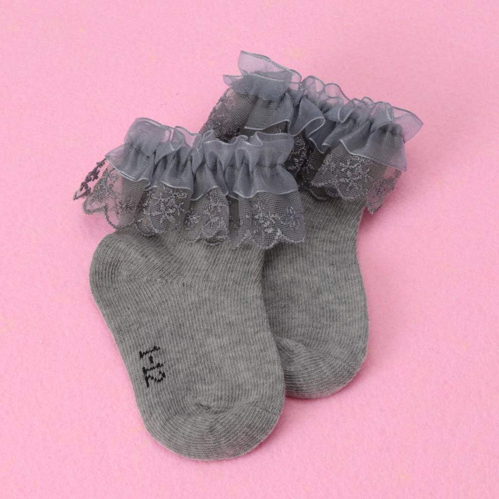 Lace Trim Socks Newborn Baby Cotton Socks Lace Princess Combed Socks for Girls Infant Socks