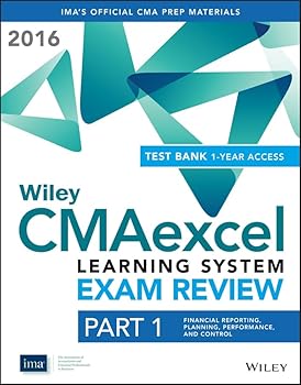 Paperback Wiley CMAexcel Learning System Exam Review 2016 + Test Bank: Part 1, Financial Planning, Performance and Control (1-year access) Set Book