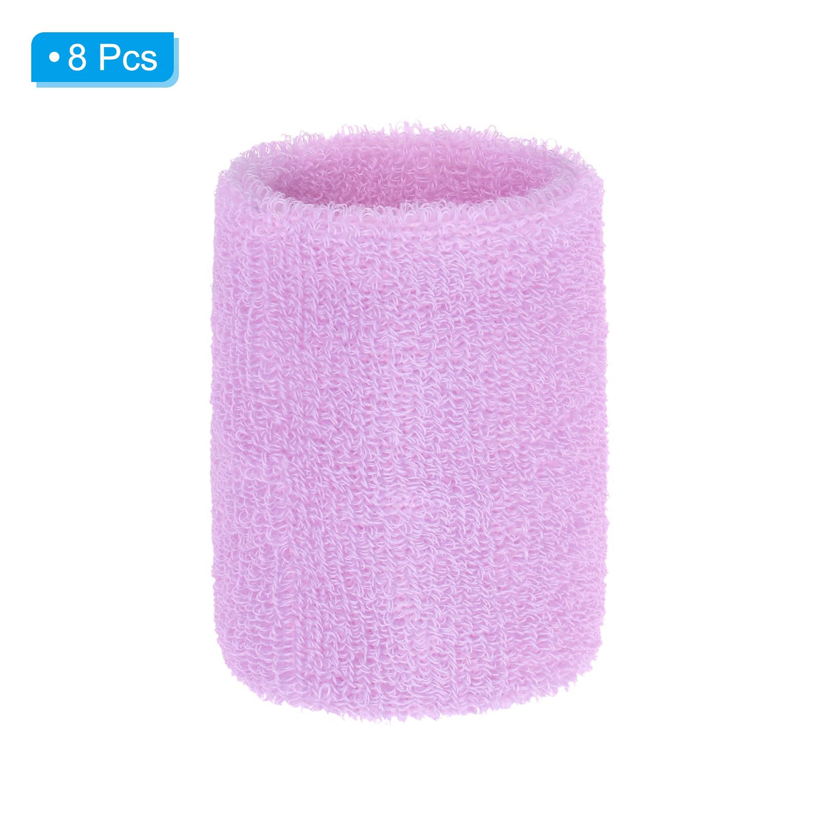 PATIKIL Wrist Sweatbands, 8Pack Sports Wristbands Sweatbands Wrist for Tennis Badminton Basketball Football Light Purple - Image 3