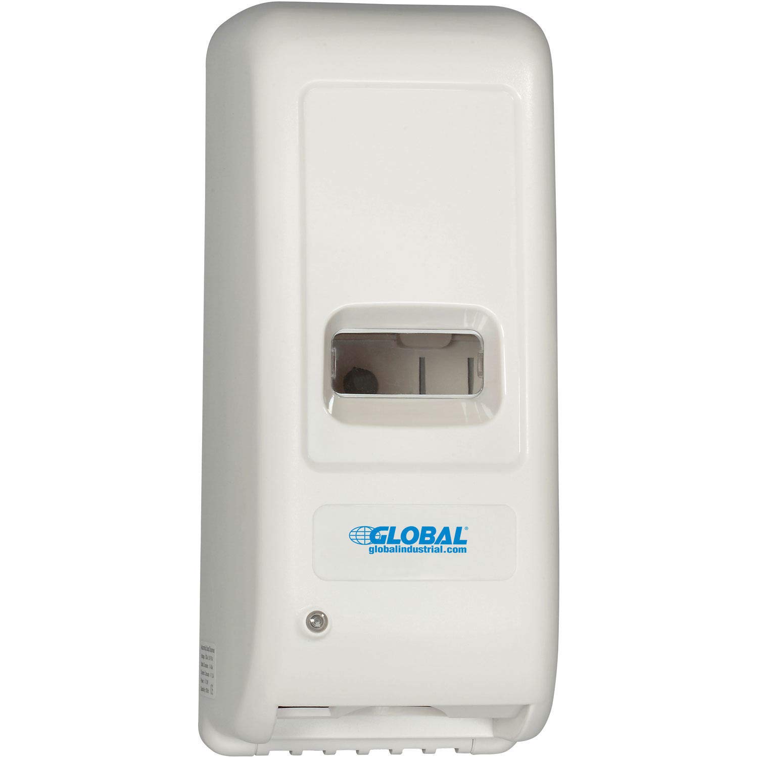 Automatic Hand Sanitizer/Liquid Soap Dispenser by Global Industrial – 4.75"L x 5"W x 10.63"H, Plastic, White, Model JY-699