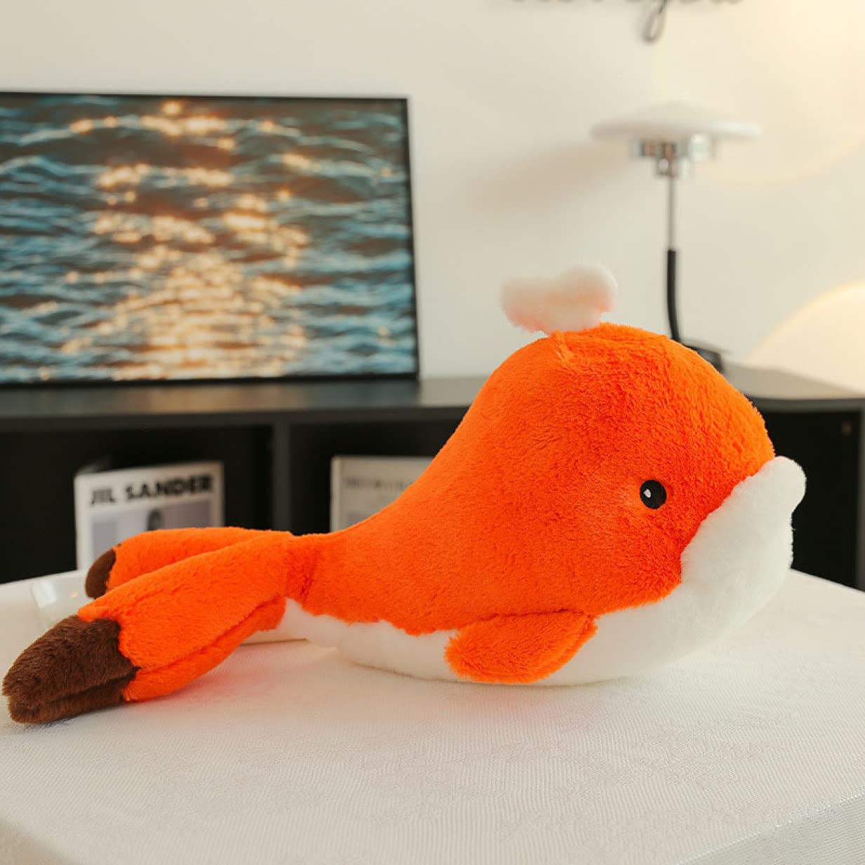 Amazon｜[LSDZW] ぬいぐるみ 鯨 クジラ 100cm 特大 大きい オレンジ