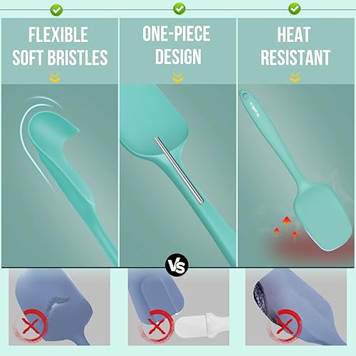 Miniatura 7 de Walfos Espátula de silicona  Espátulas de cuchara de cocina resistentes al calor, núcleo de acero fuerte y diseño sin costuras, perfecto para