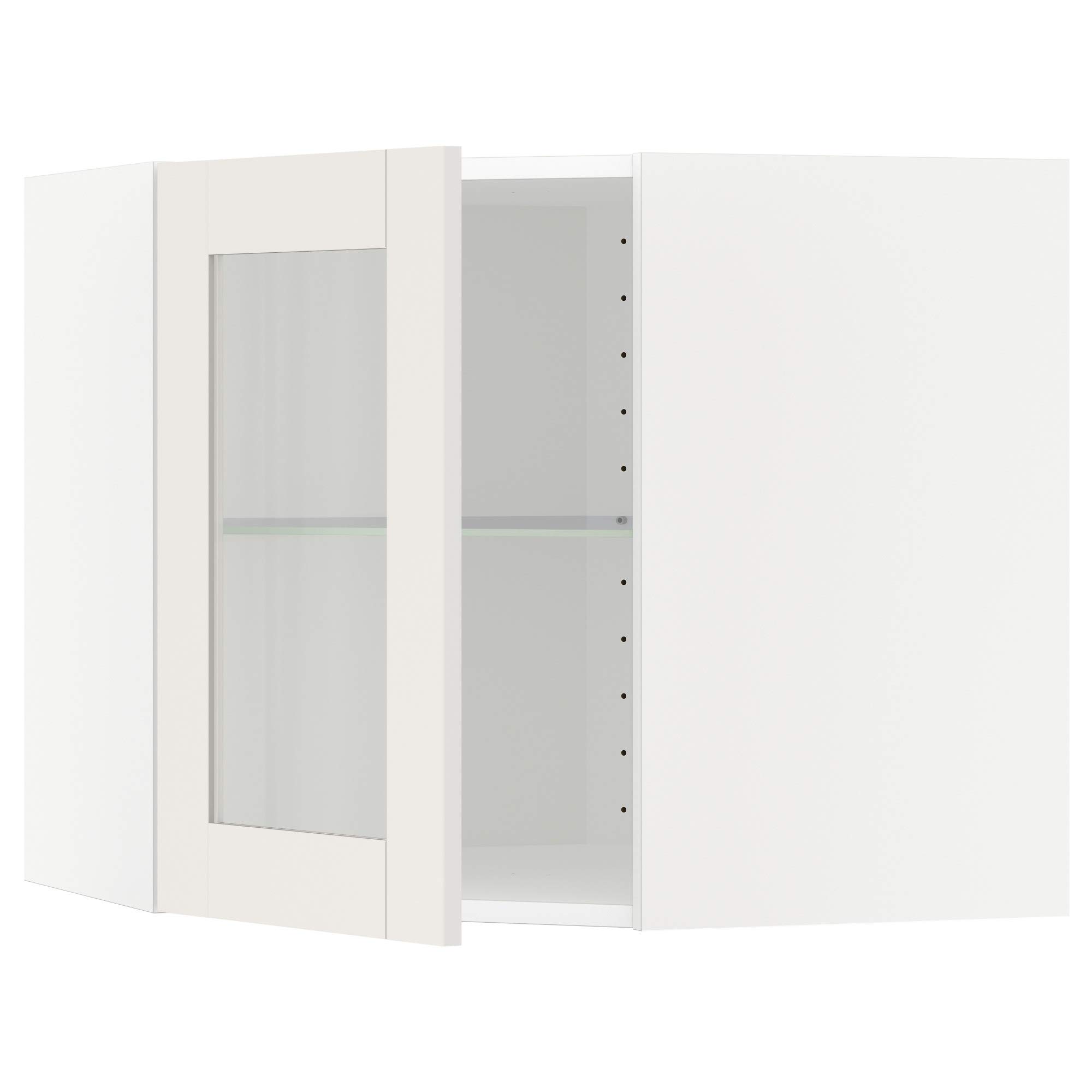 Cabine d'angle murale blanche pour optimiser le rangement des petites cuisines de 60 cm