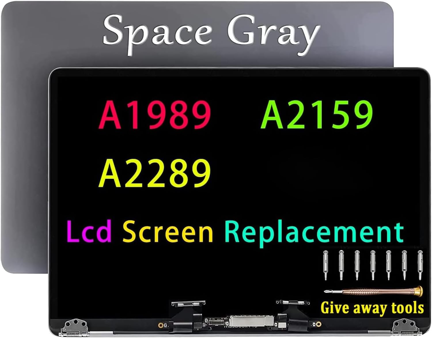 screen replacement Compatible with MacBook Pro A1989 A2159 A2289 A2251 Retina LCD Screen Display Assembly EMC 3358 3214 3301 3348 (Space Grey)