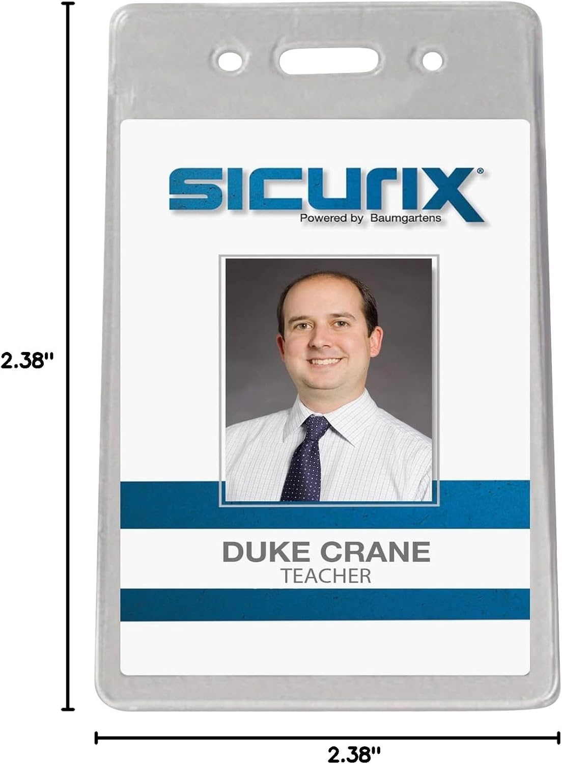 Baumgartens 47820 Sicurix Proximity Badge Holder, Vertical, 2 1/2w x 4 1/2h, Clear, 50/Pack