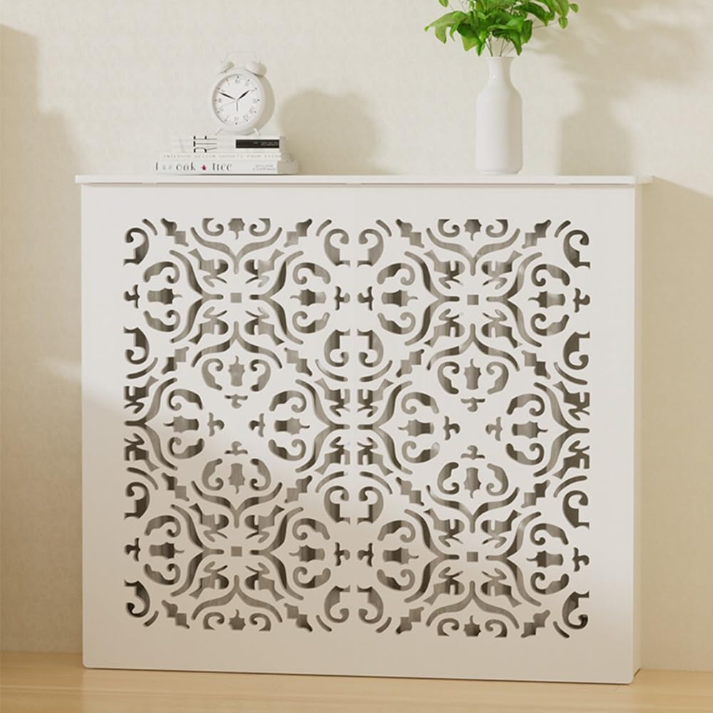 Maison Cache Radiateur, Étagère De Radiateur Blanc 90cm De Hauteur, Moderne Tablette De Radiateur, Meuble Radiateur D'aération(90 * 70 * 20cm/35.4 * 27.6 * 7.9in)