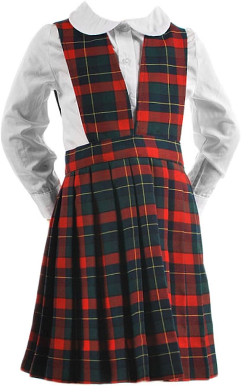 Cookie's Girls’ Jumper (Sizes 2-6X) Color: Gray/Green/Gold *Plaid #1a* Size: 2