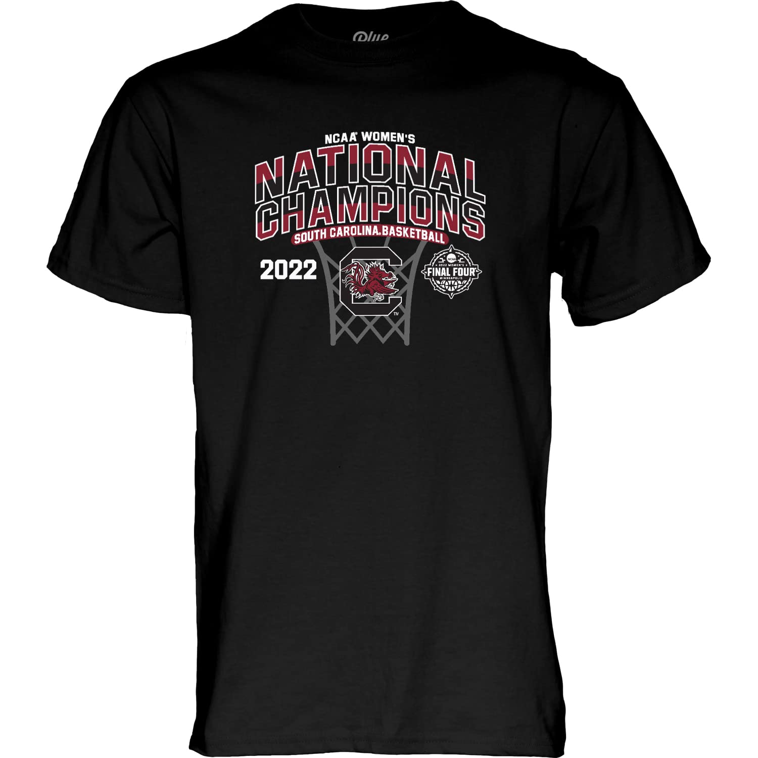 Men's NCAA South Carolina Fighting Gamecocks Womens National Basketball Champions T-Shirt 2022 Net