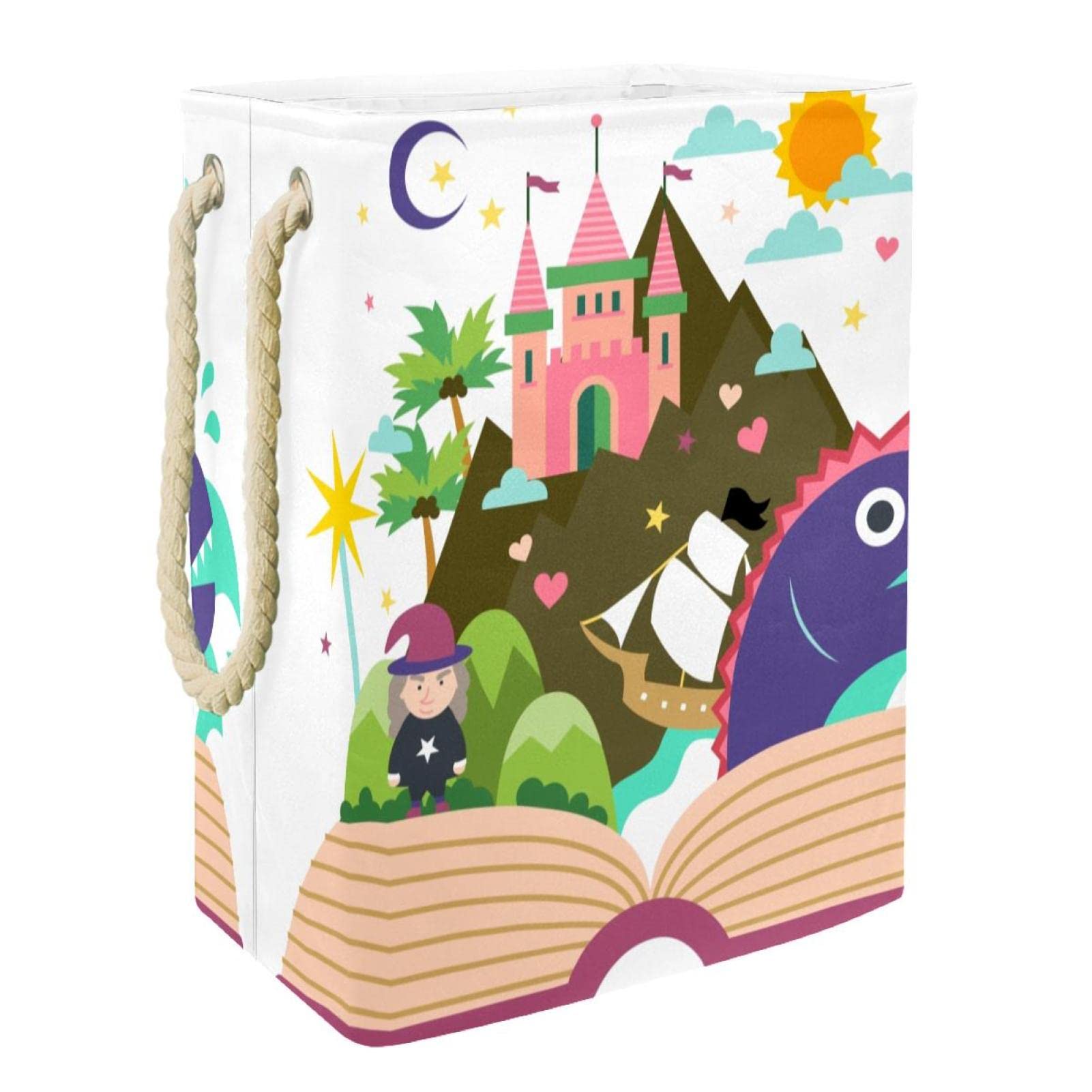 Panier à linge imperméable avec poignée pour chambre enfant - Bac à jouets contes de fées 40L