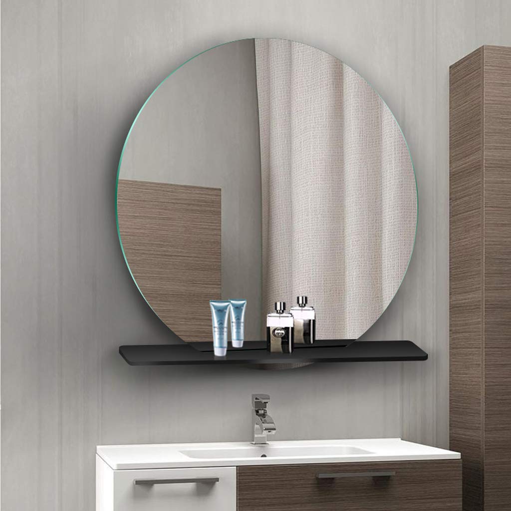 Americanflat Specchio Rotondo da Parete da 51 cm con Cornice Nera - Specchio Tondo Bagno, Camera da Letto, Ingresso, Salotto - Specchio da Parete Rotondo Grande