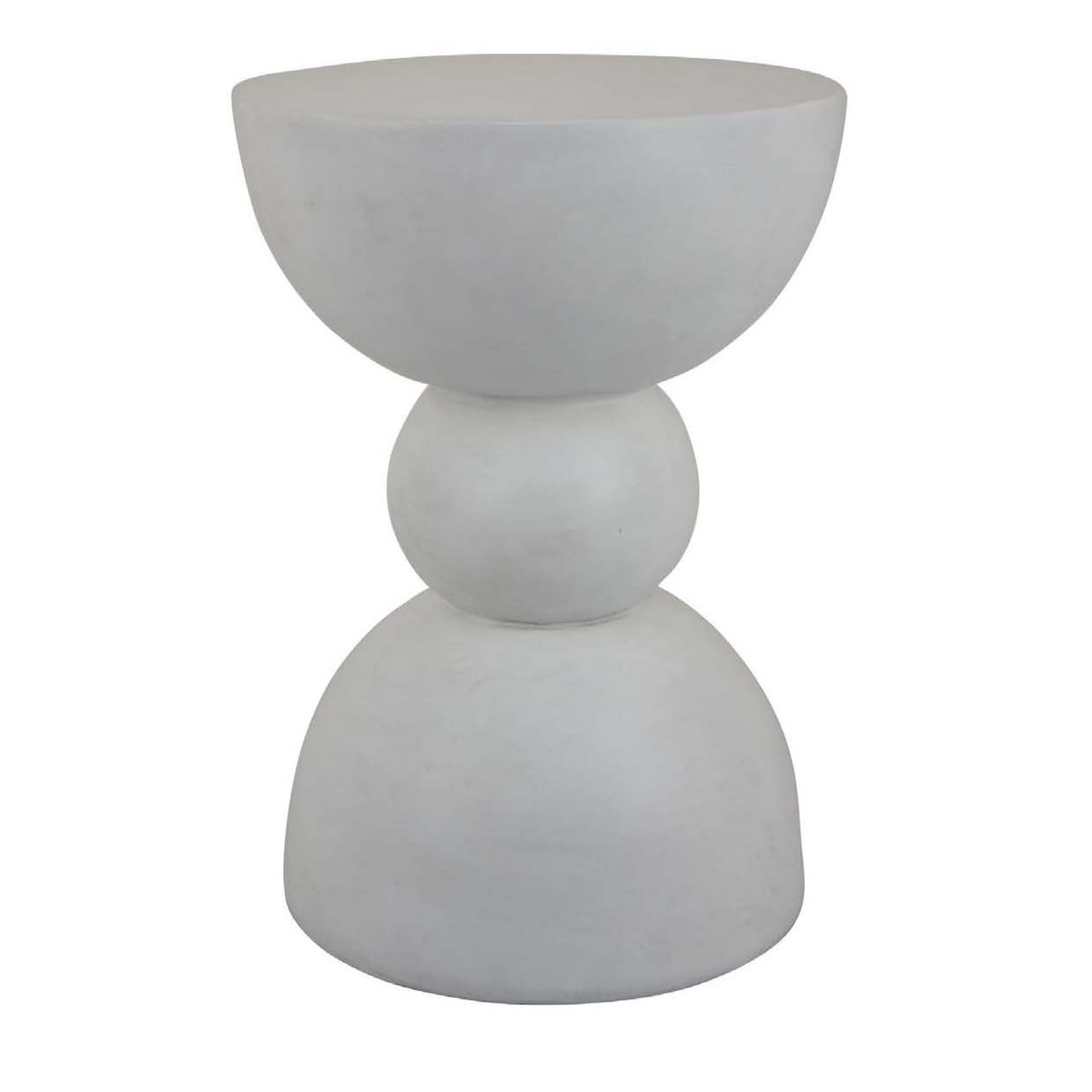 Benjara Accent Plant Stand Table, 20 Inch Hourglass Design Classic White Resin