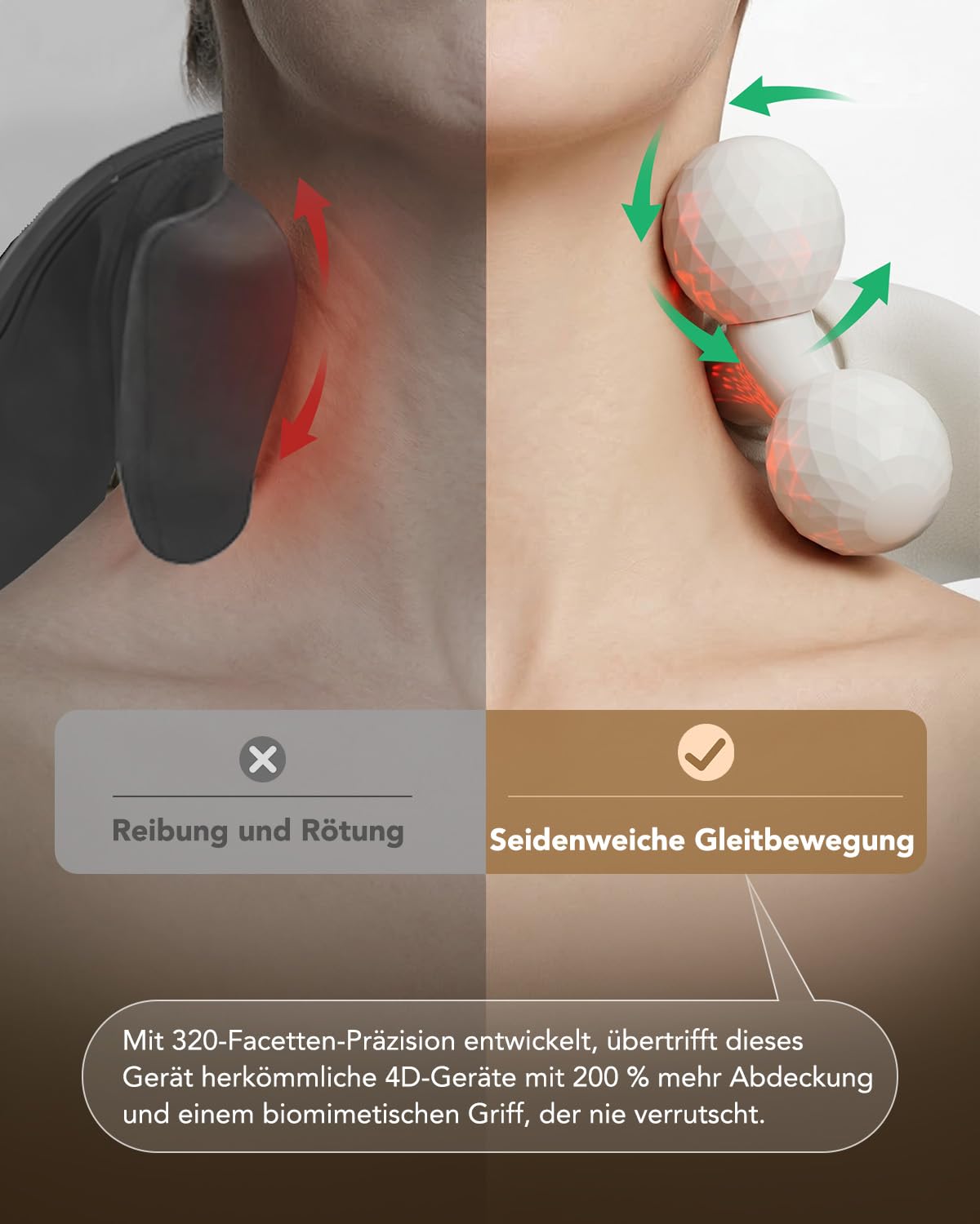 SKG Massaggiatore per collo con calore, massaggiatore Shiatsu, Comfier 6D bianco, regalo per uomini e donne, H7 Ultra