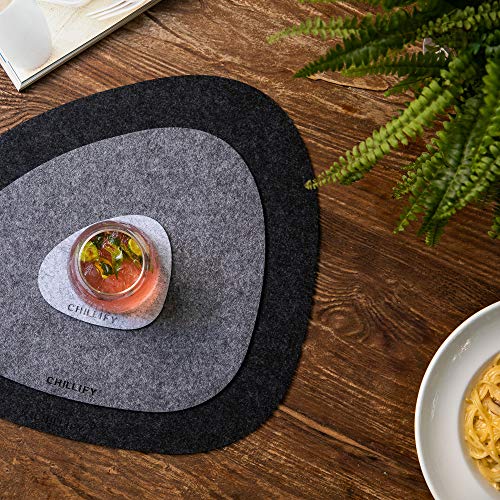 Chillify Table Coaster Set | Non-Slip, Heat-Resistant, Washable Placemats | Suitable For Garden | Gray Oval | 2X3 Inches (Set Of 2) #TOP5