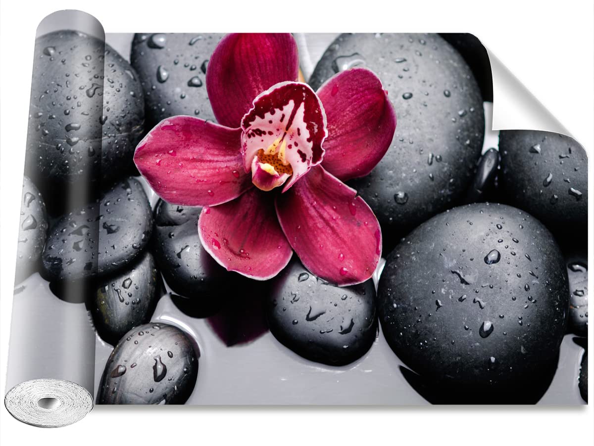 Stickers Muraux Papier Peint Pierres d'orchidée Tulup Décoration Murale Moderne 250x104cm