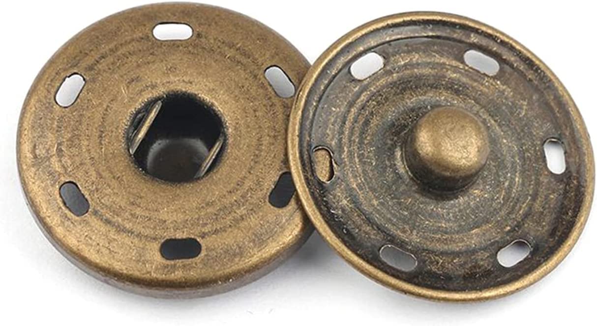 Starożytny Ginuwine DIY10 sztuk 8-30mm Metalowy zatrzask Scrapbooking Niewidoczne guziki Zapięcie płaszcza Akcesoria do szycia(Brass,30mm)