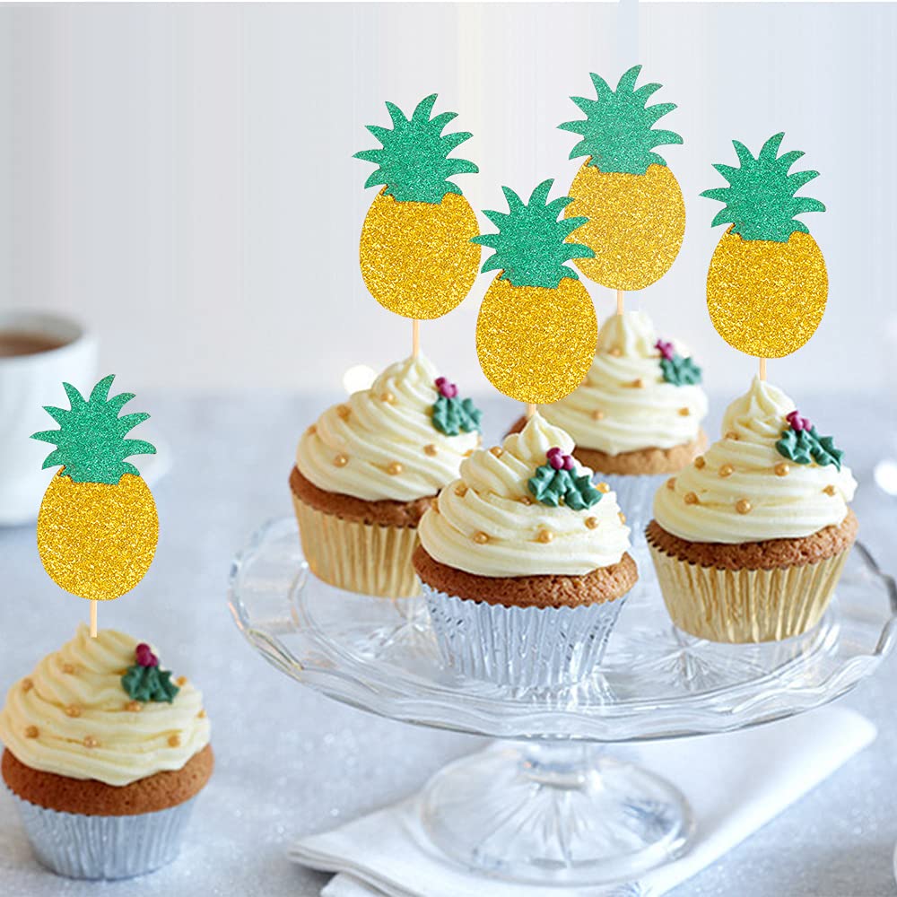 Lot De 36 Décorations De Cupcakes Hawaïennes à Paillettes Pour